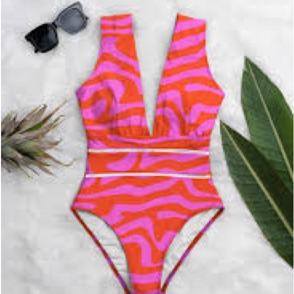 S-09 Averie Deep Plunge Swimsuit - Picture 1 of 6